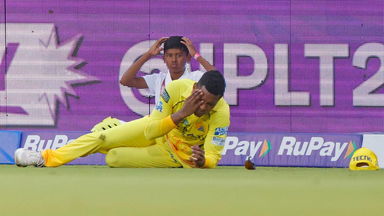 Ouch! A dropped catch and a slight scare for Akeal Hosein