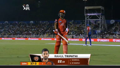 M50: DC vs SRH – Rahul Tripathi Wicket