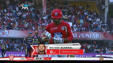 M44: KXIP vs KKR – Mayank Agarwal Wicket