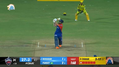 M55: CSK vs DC – Rilee Rossouw Six