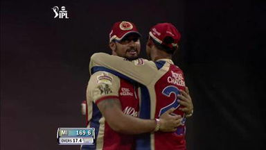 M37: MI vs RCB – Kieron Pollard Wicket