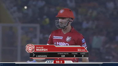 M49: KXIP vs KKR – Shaun Marsh Wicket