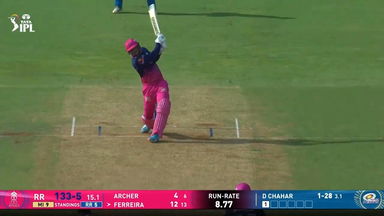 IPL 2026 M69: MI vs RR - Donovan Ferreira Six