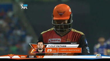 M23: MI vs SRH – Yusuf Pathan Wicket