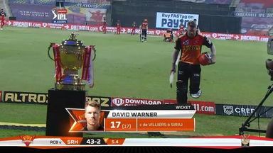 Eliminator: SRH vs RCB – David Warner Wicket