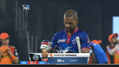 M20: SRH vs DC – Shikhar Dhawan Wicket