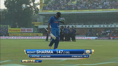 IND vs NZ 2017, 3rd ODI: Rohit Sharma Wicket
