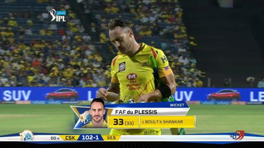 M30: CSK vs DD – Faf du Plessis Wicket