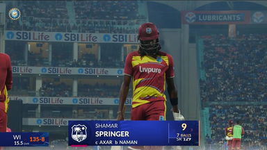 IND vs WI 2026, 1st T20I: Shamar Springer Wicket