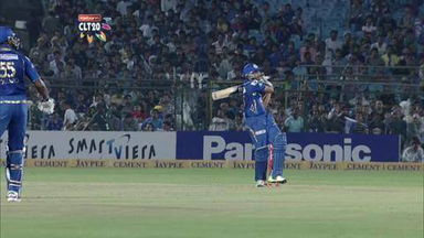 M1: RR vs MI –  Rohit Sharma Six