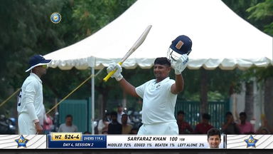Duleep Trophy 2022 Final: Sarfaraz Khan stars with a solid 127*