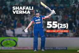 Shafali Verma's quickfire 55(25)