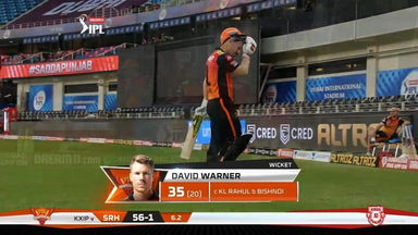 M43: KXIP vs SRH – David Warner Wicket