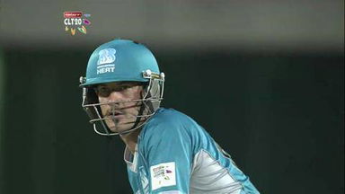 M13: CSK vs BRI –  Joe Burns c Raina b Jadeja