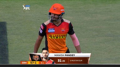 M28: RR vs SRH – Manish Pandey Wicket