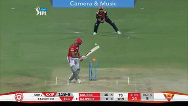 M25: SRH vs KXIP –  Ankit Rajpoot Wicket
