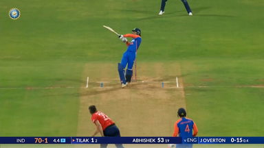 IND vs ENG 2025, 5th T20I: Tilak Varma Six