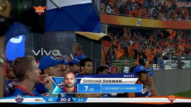 M30: SRH vs DC – Shikhar Dhawan Wicket