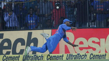 The Dhawan dive at the ropes