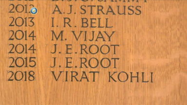 Hardik Pandya, Virat Kohli & Jasprit Bumrah on the Trent Bridge Honours Board