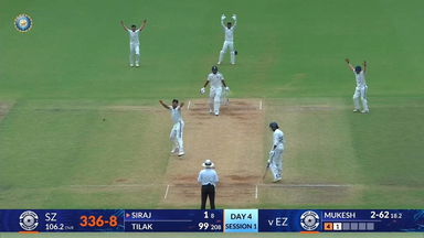 Duleep Trophy 2026 Final, EZ vs SZ: Mukesh Kumar leads East Zone's charge with 3/62