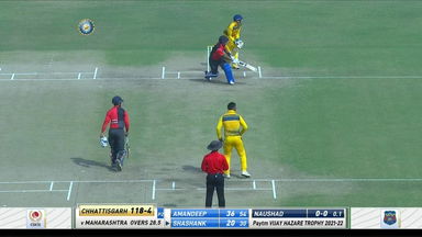 Shashank Singh's brisk 63 (65) against Maharashtra