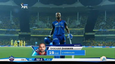 M50: CSK vs DC – Shikhar Dhawan Wicket