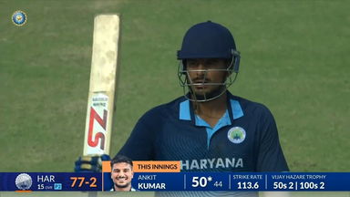 Vijay Hazare Trophy 2023 Final: Ankit Kumar sets the platform with a solid knock of 88(91)
