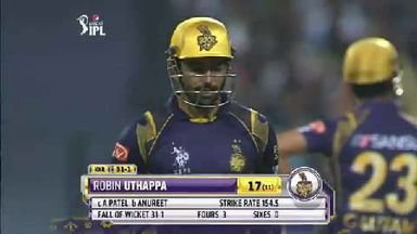 M44: KKR vs KXIP – Robin Uthappa Wicket