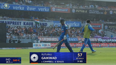 IND vs WI 2026, 3rd ODI: Ruturaj Gaikwad Wicket