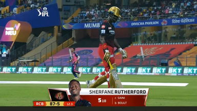M13: RR vs RCB – Sherfane Rutherford Wicket