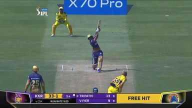 M38: CSK vs KKR – Rahul Tripathi Six