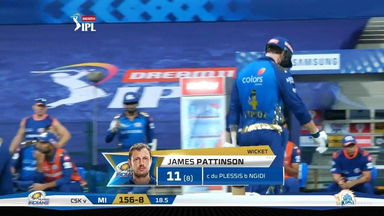 M01: MI vs CSK – James Pattinson Wicket