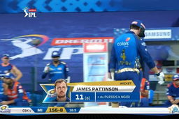 M01: MI vs CSK – James Pattinson Wicket