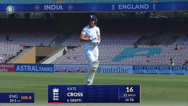 IND-W vs ENG-W 2023, 1st Test: Kate Cross Wicket
