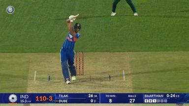 IND vs SA 2025, 3rd T20I: Shivam Dube Six
