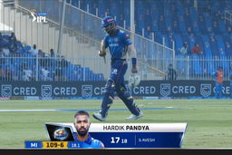 M46: MI vs DC – Hardik Pandya Wicket