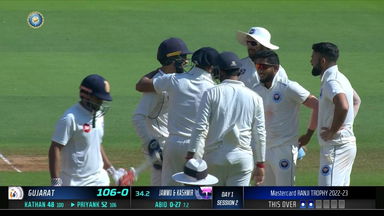 Ranji Trophy  2022/23, GUJARAT vs J & K:  Fall of Wickets