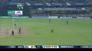 CLT20 2014 M23: KKR vs CSK –  Golden Bat – Suresh Raina