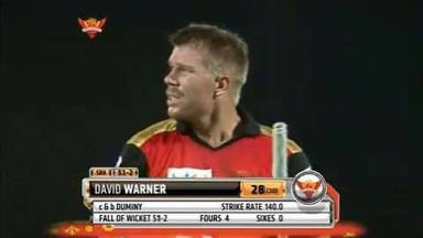 M13: SRH vs DD – David Warner Wicket