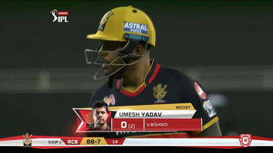 M06: KXIP vs RCB – Umesh Yadav Wicket