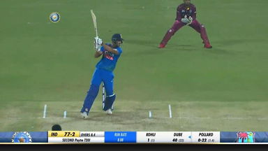 IND vs WI 2019, 2nd T20I: Shivam Dube Six