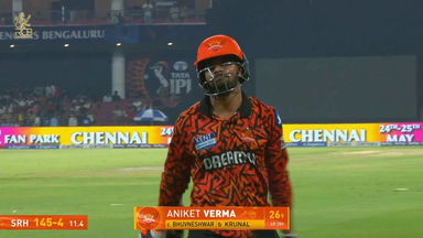 IPL 2025 M65: RCB vs SRH - Aniket Verma Wicket