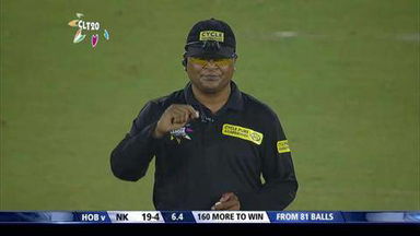 CLT20 2014 M9: HOB vs NK  –   Fall Of Wickets