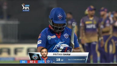 Q2: KKR vs DC – Prithvi Shaw Wicket