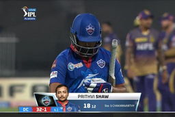 Q2: KKR vs DC – Prithvi Shaw Wicket