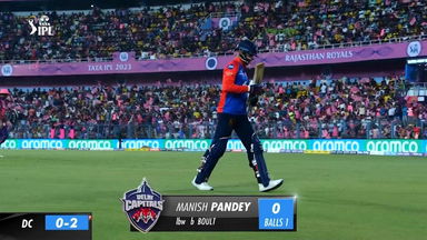 M11: RR vs DC – Manish Pandey Wicket