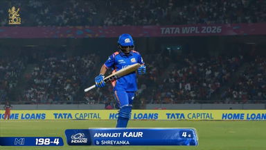 Wicket: Match 16, Royal Challengers Bengaluru vs Mumbai Indians, WPL 2026: Amanjot Kaur Wicket