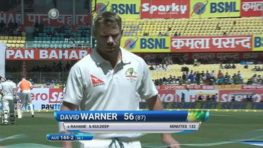 IND vs AUS 2017 - 4th Test day 1 : David Warner Wicket