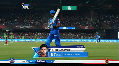 M20: RCB vs DC – Shreyas Iyer Wicket
